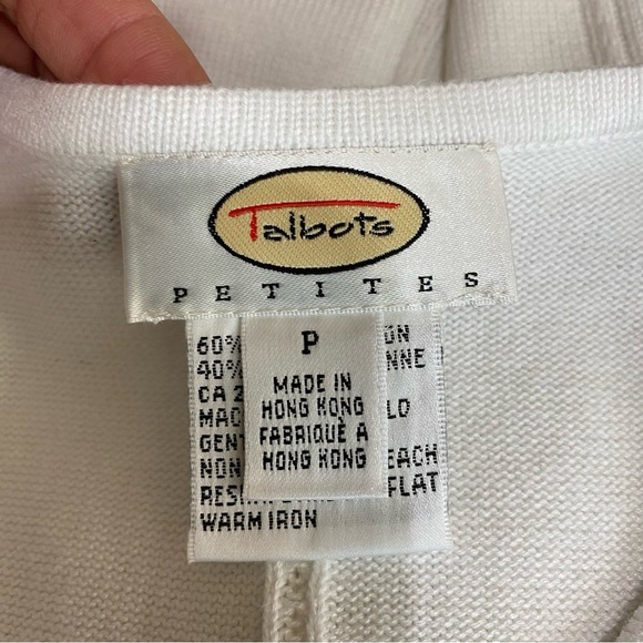 Talbots Sleeveless White  Ribbed Tank Sweater - Picture 5 of 6